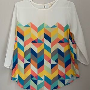 Color Block 3/4 Blouse
